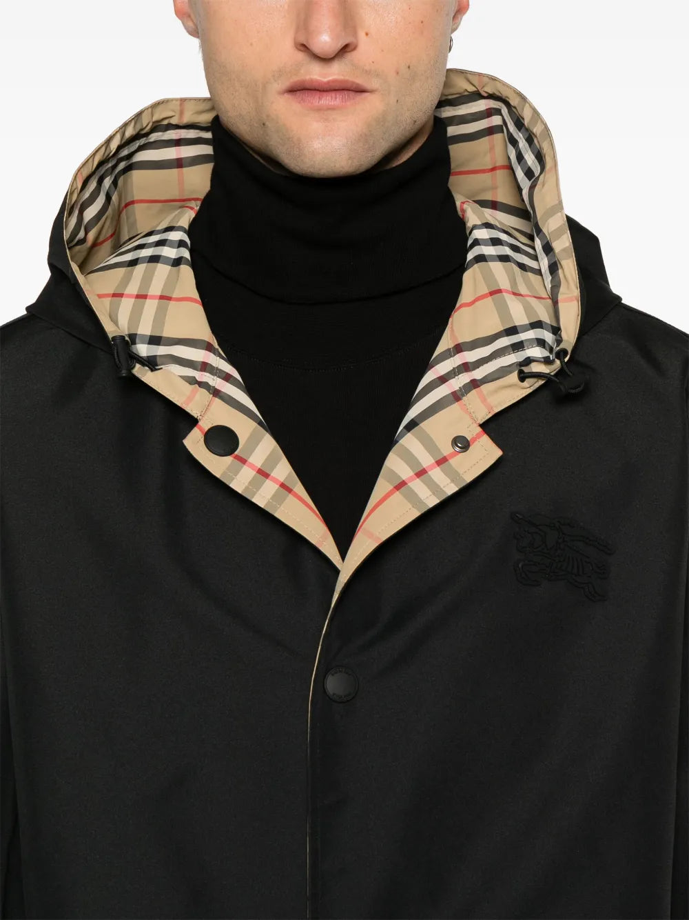 Reversible jacket with vintage check