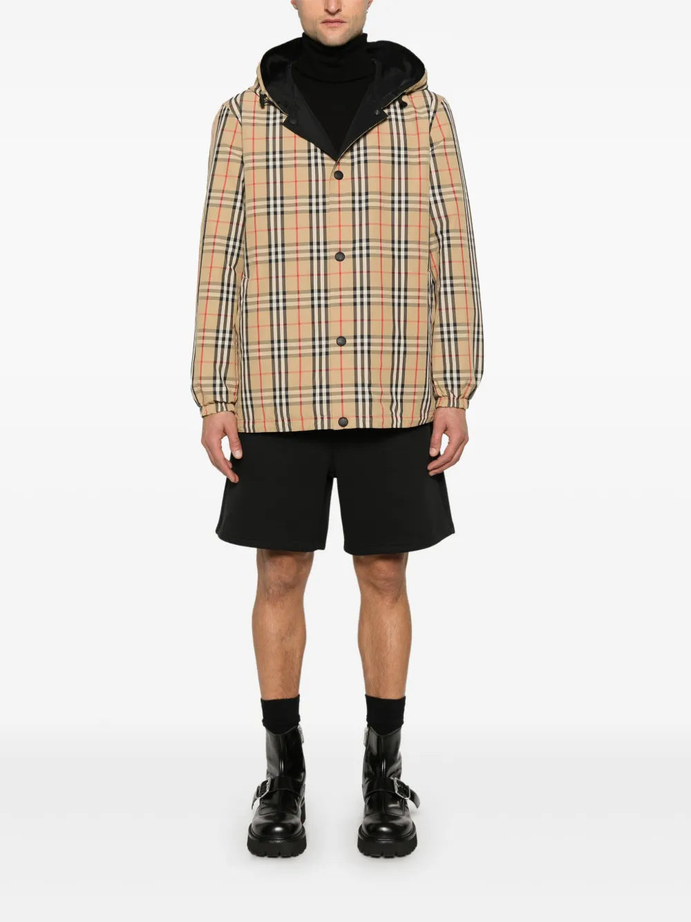 Reversible jacket with vintage check