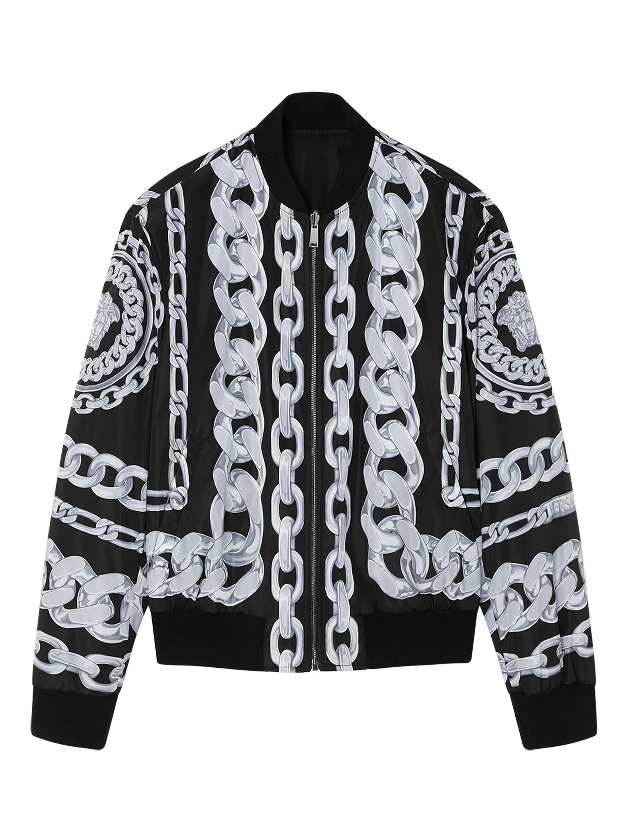 Bomber jacket s potiskem řetězů