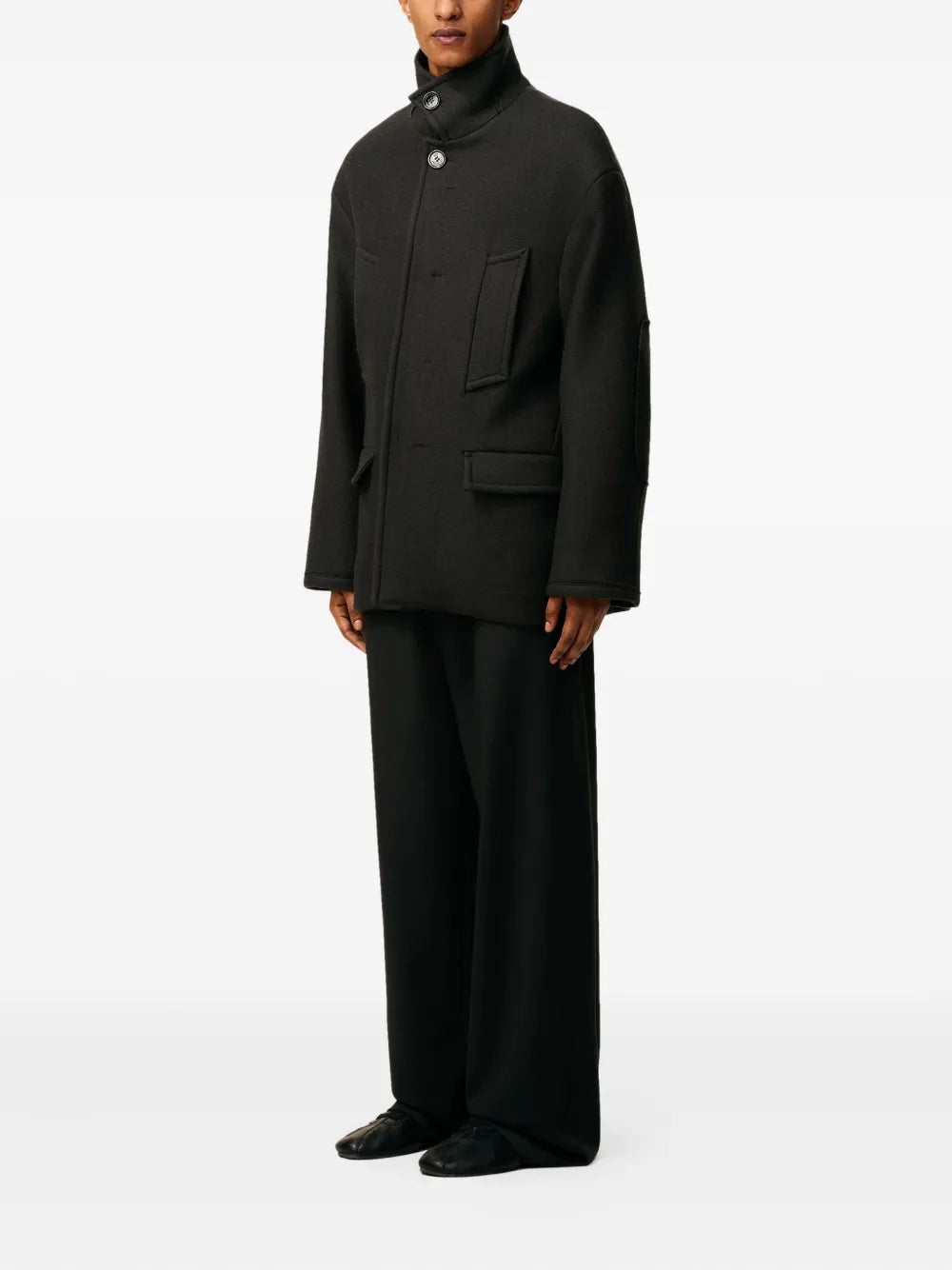Oversize kabát typu caban so stojačikom