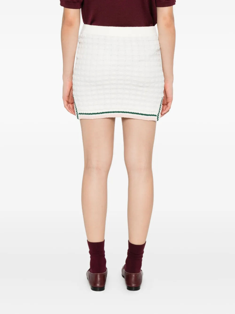 Bouclé Skirt with Striped Details