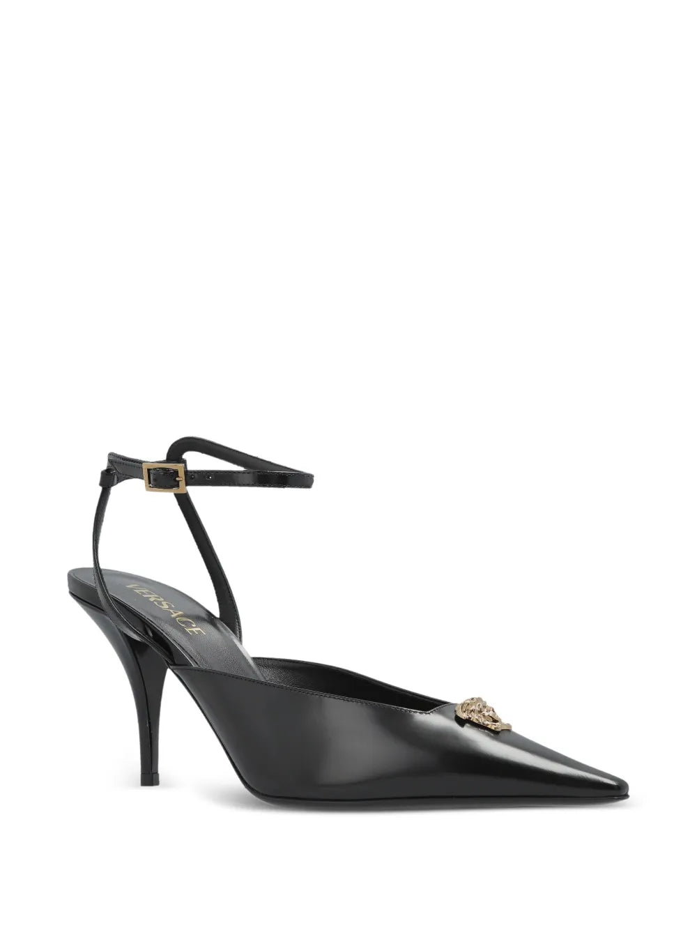Lace pumps with Medusa embellishment 85 mm