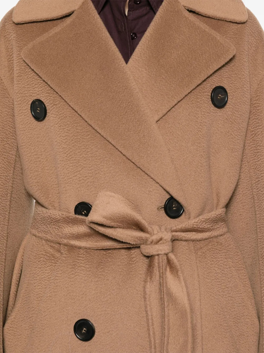 Double-breasted coat with belt