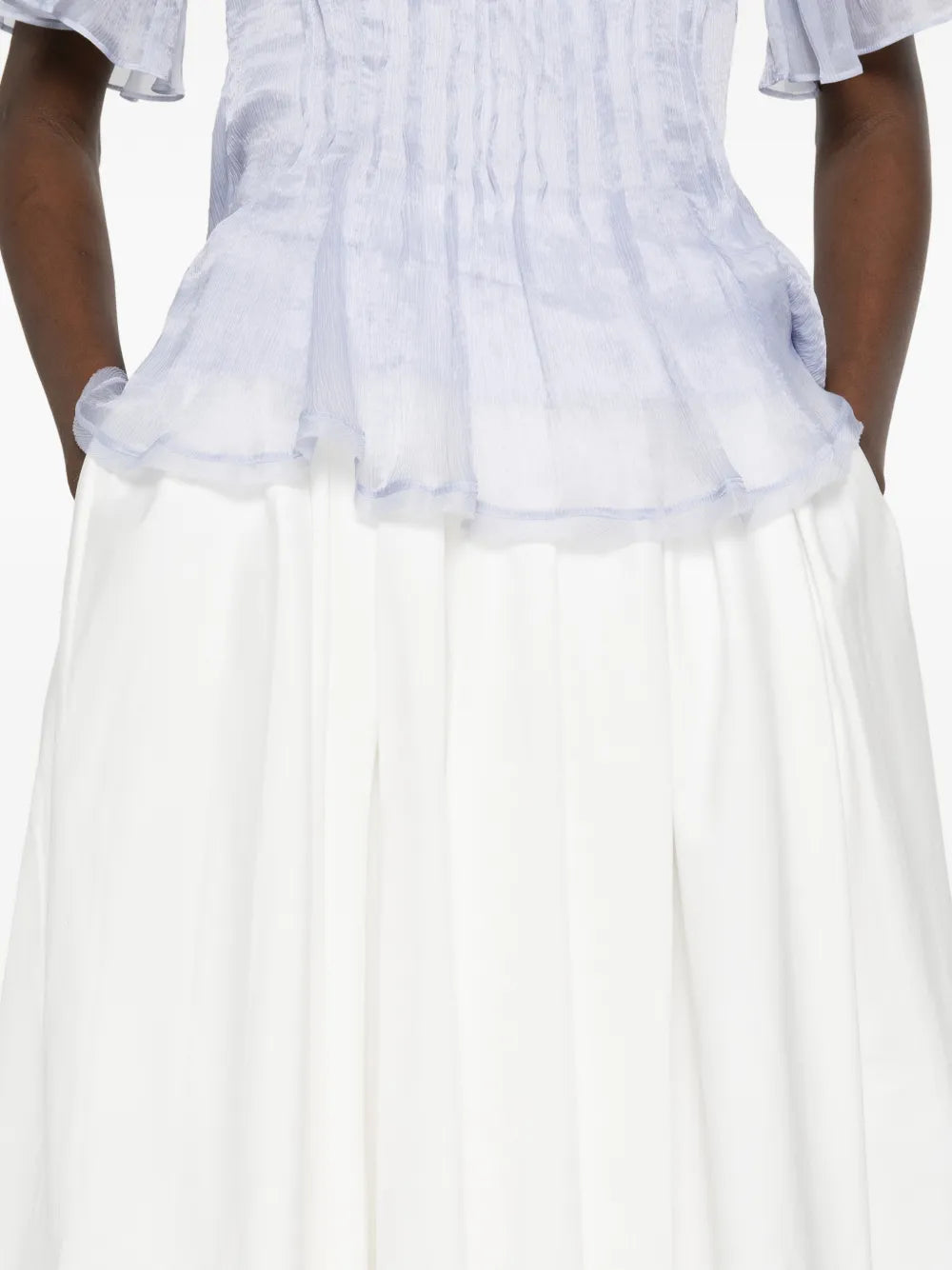 Asymmetric Skirt with Pleat Details