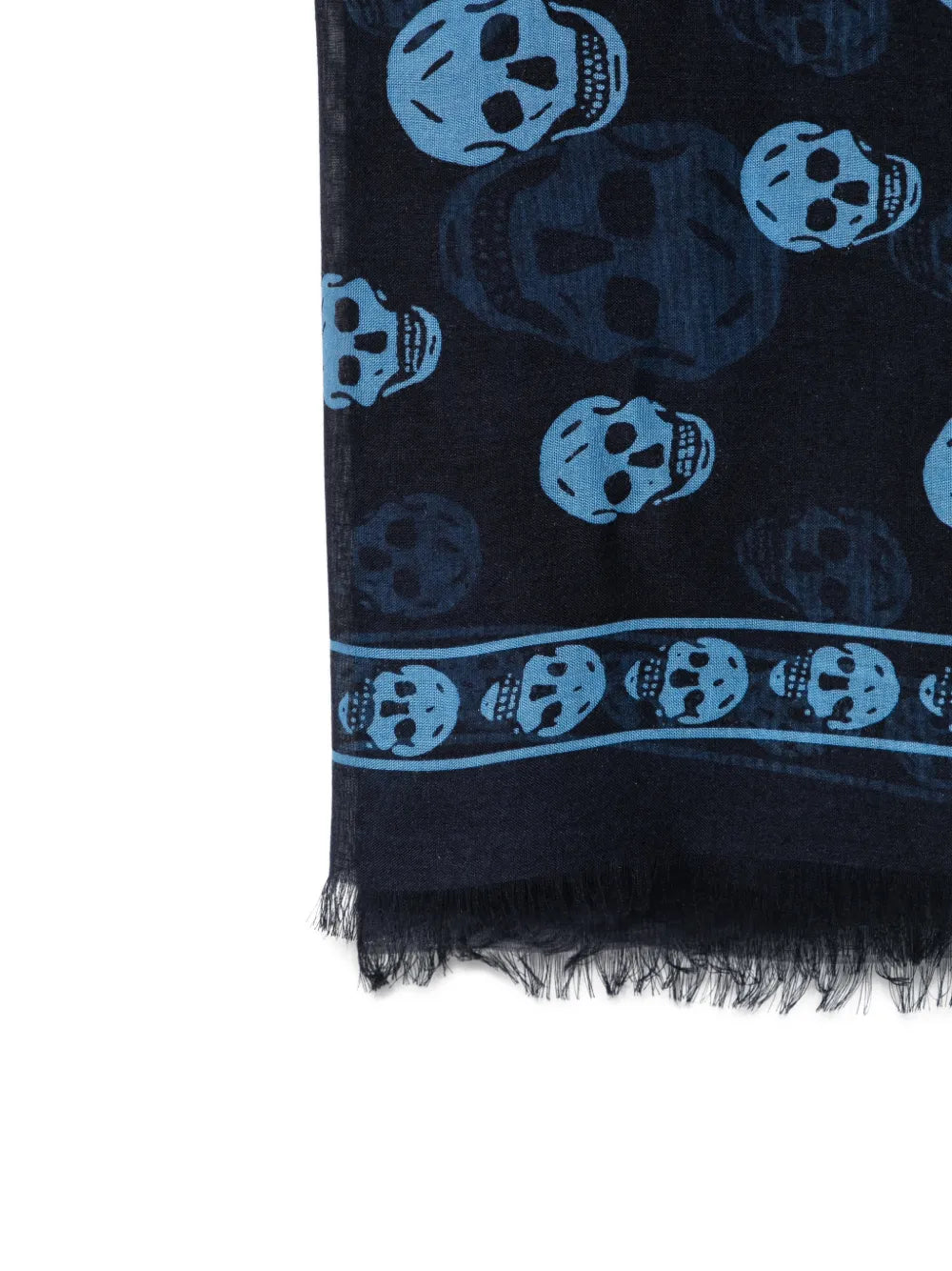 frayed scarf with skull pattern