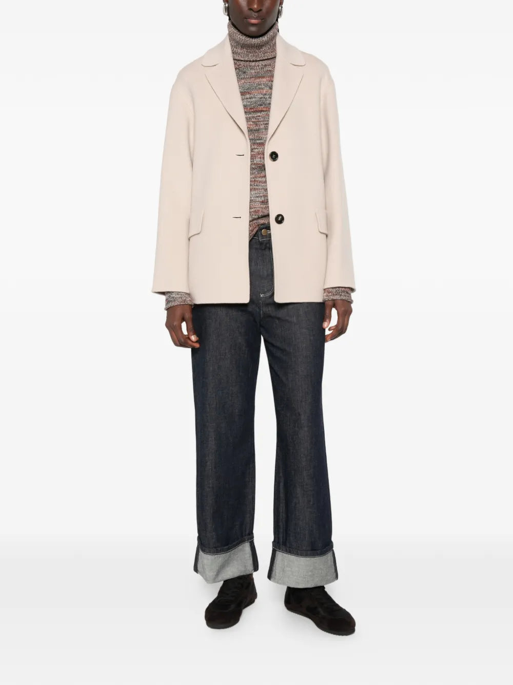 Melfi coat with notched lapel and button closure