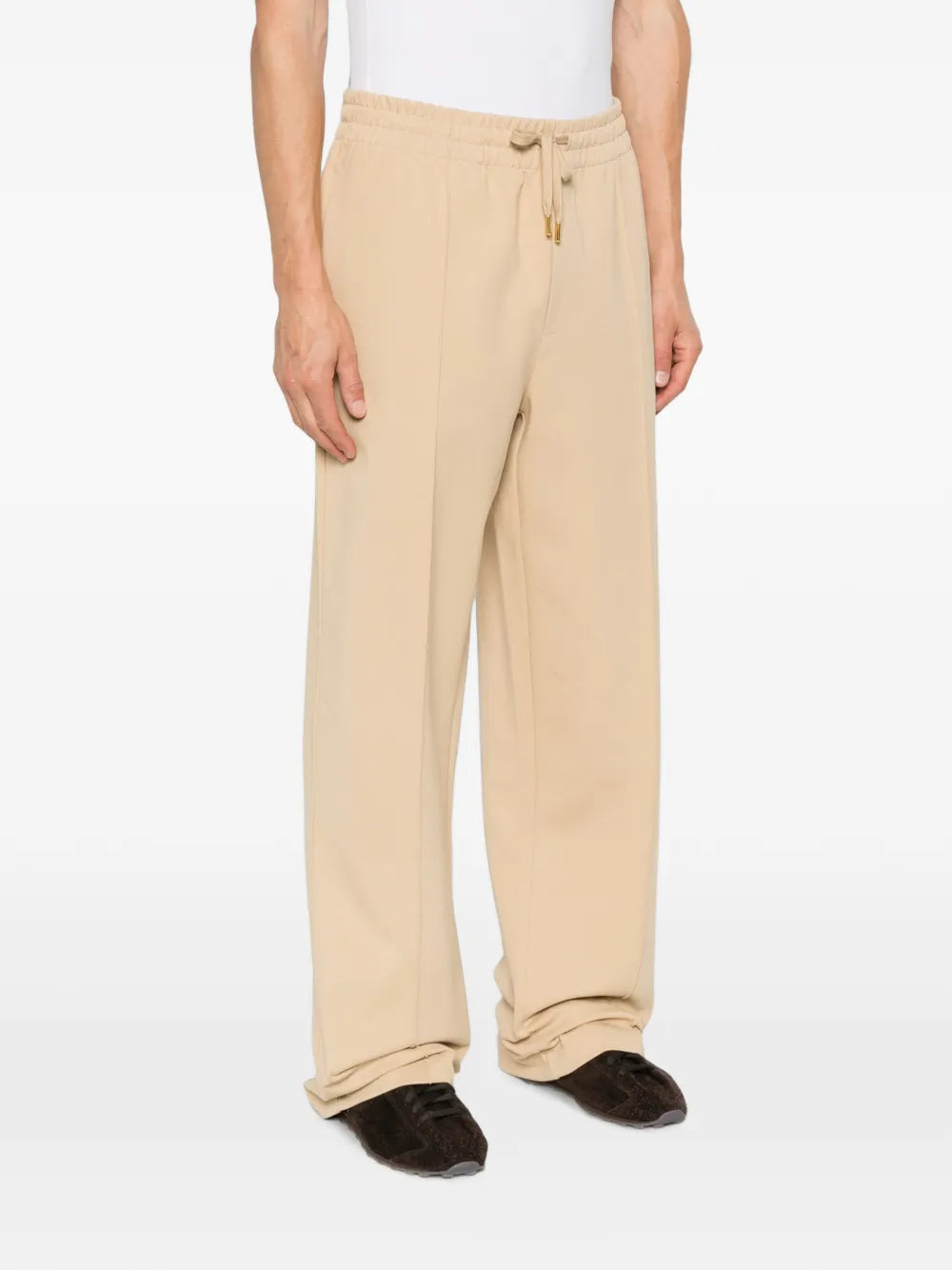 jogging pants with drawstring and embroidered logo