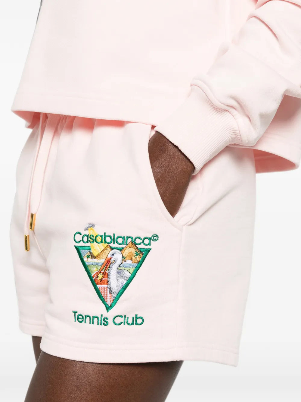 Tennis club logo shorts with drawstring