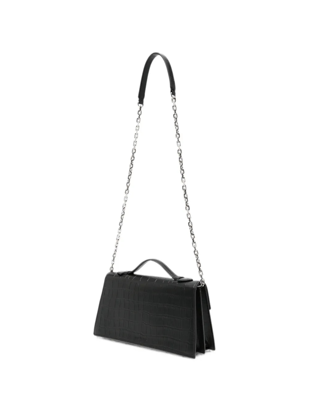 Skull shoulder bag with crocodile effect