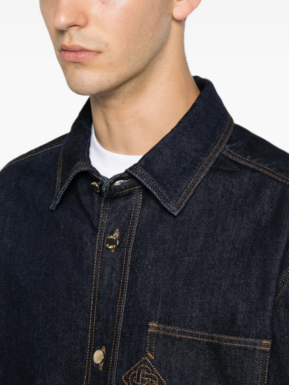 Raw denim shirt