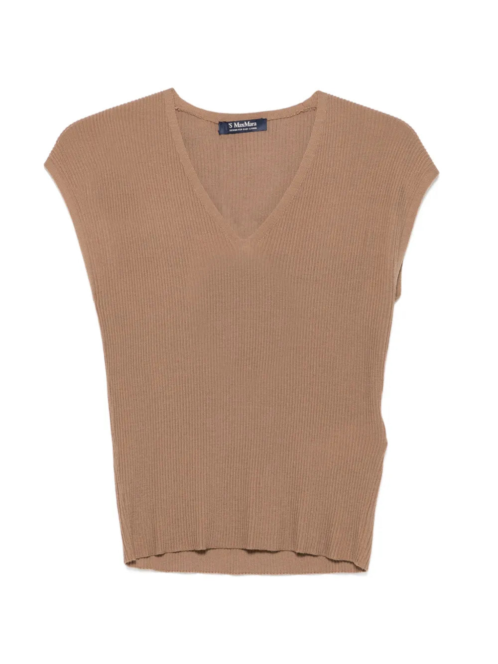 Ribbed top with V-neck