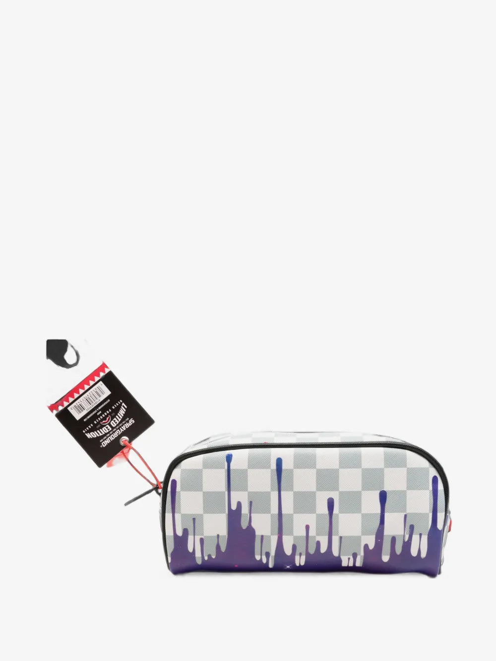 Shark-Print karierter Kulturbeutel