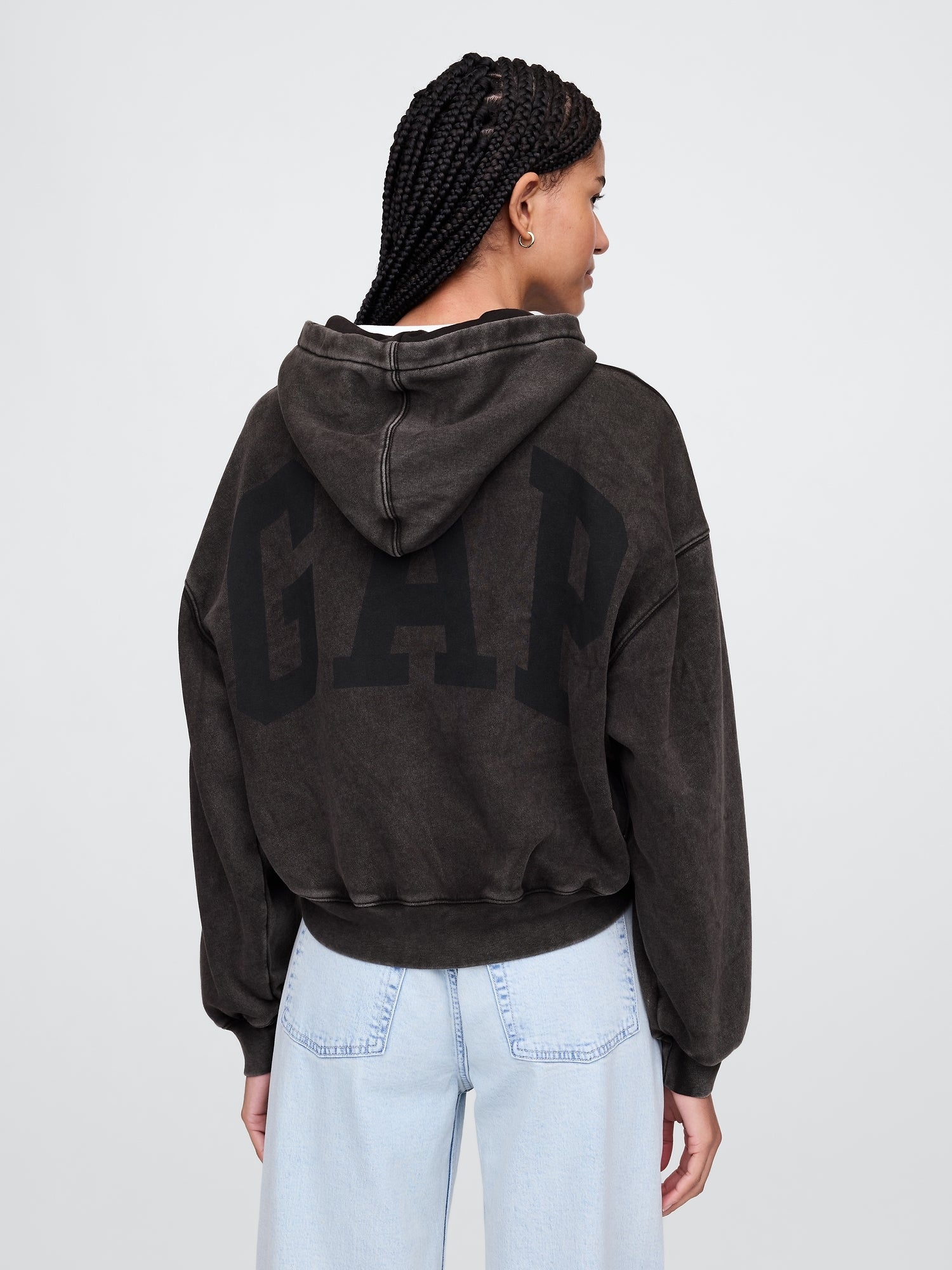 Cropped hoodie with logo
