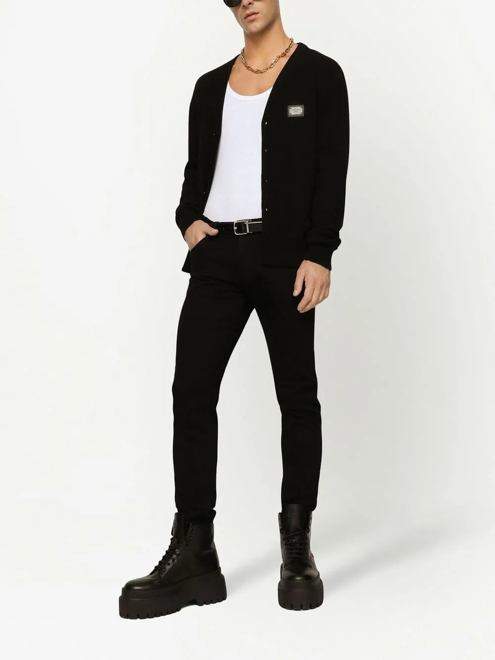 Slim-Fit džínsy s logom aplikácie