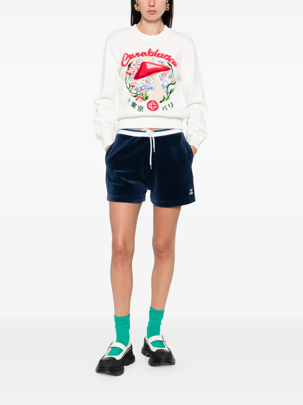 Casablanca pullover with mushroom embroidery