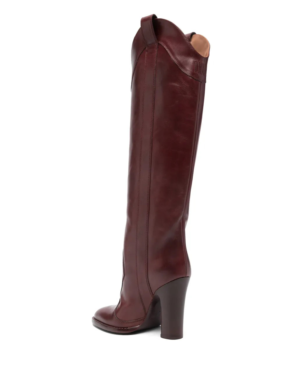 Pointed boots with 105mm block heel