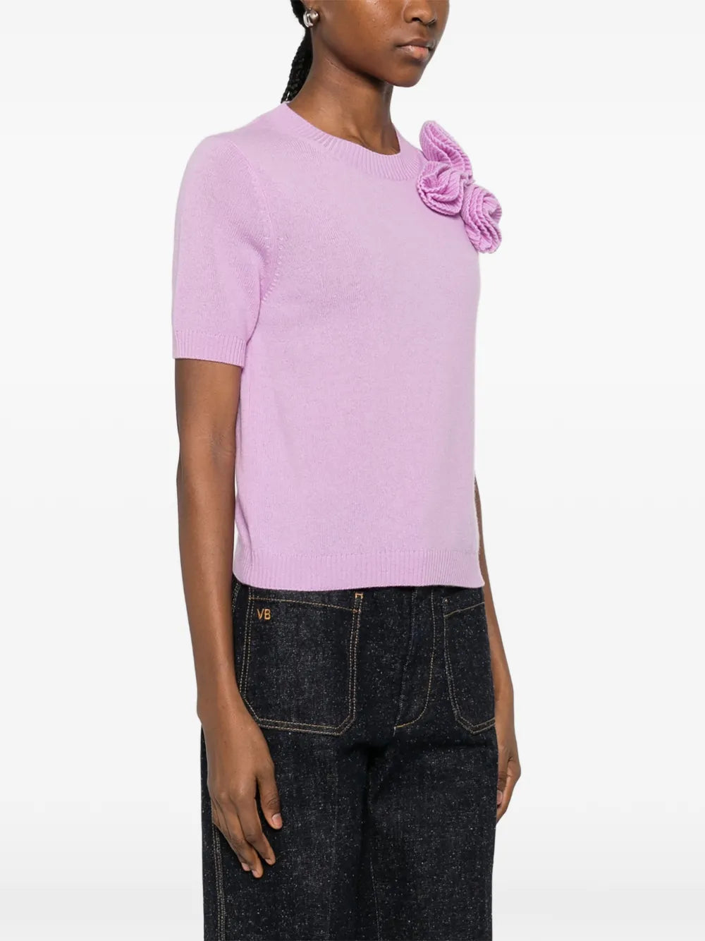T-Shirt with Floral Applique