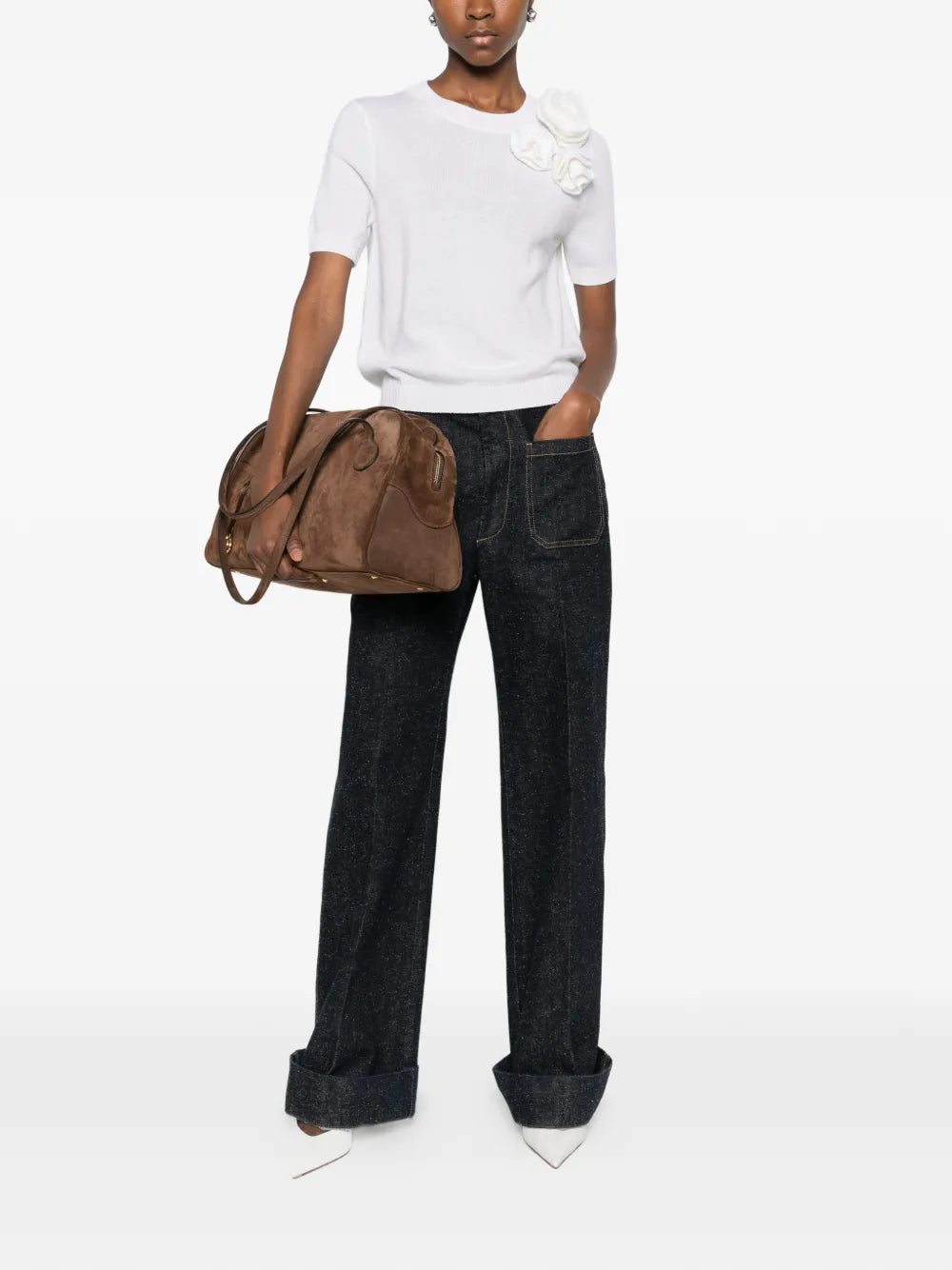 T-Shirt with Floral Applique