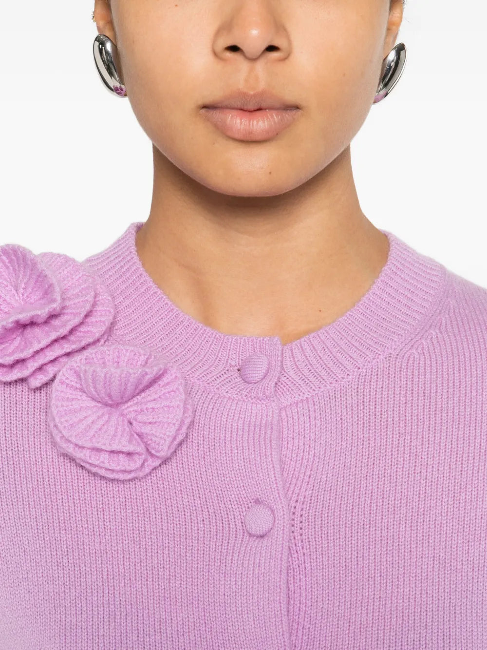 Buttoned cardigan with floral detail