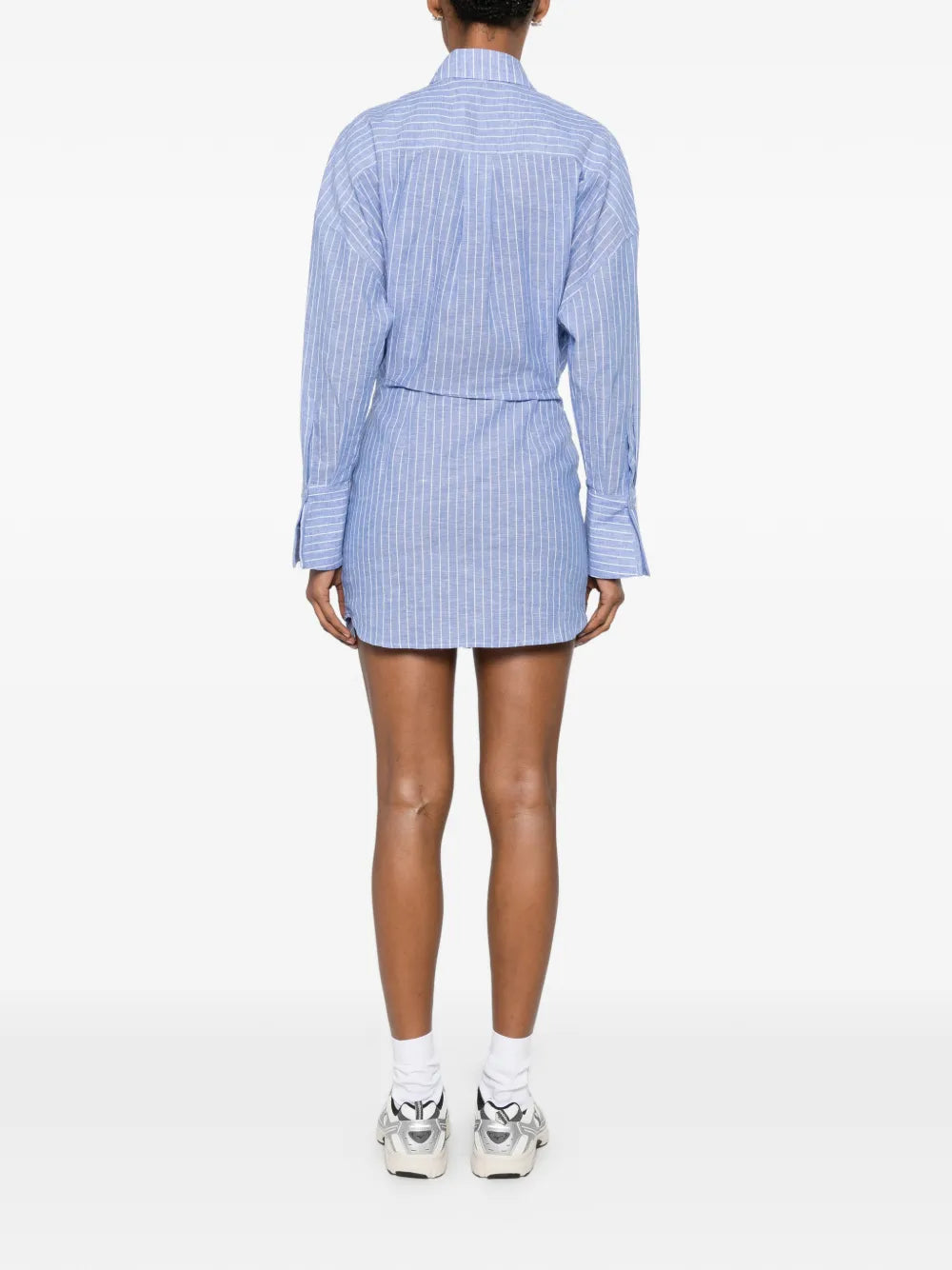 TAVINA striped mini dress with buttons