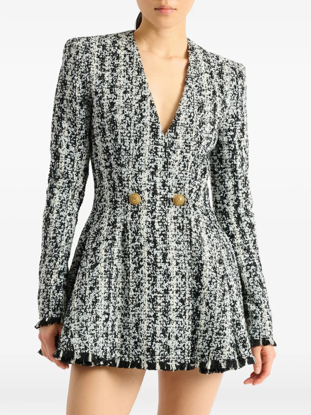 Short dress with tweed flair