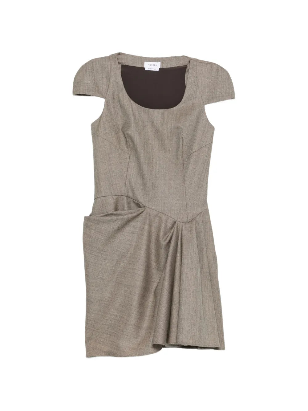 Draped mini dress with wing sleeves