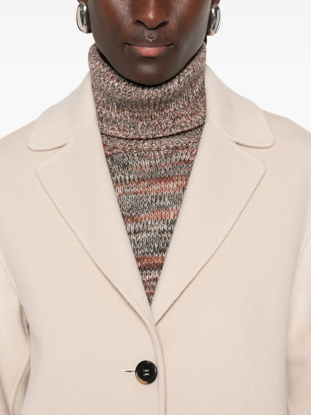 Melfi coat with notched lapel and button closure
