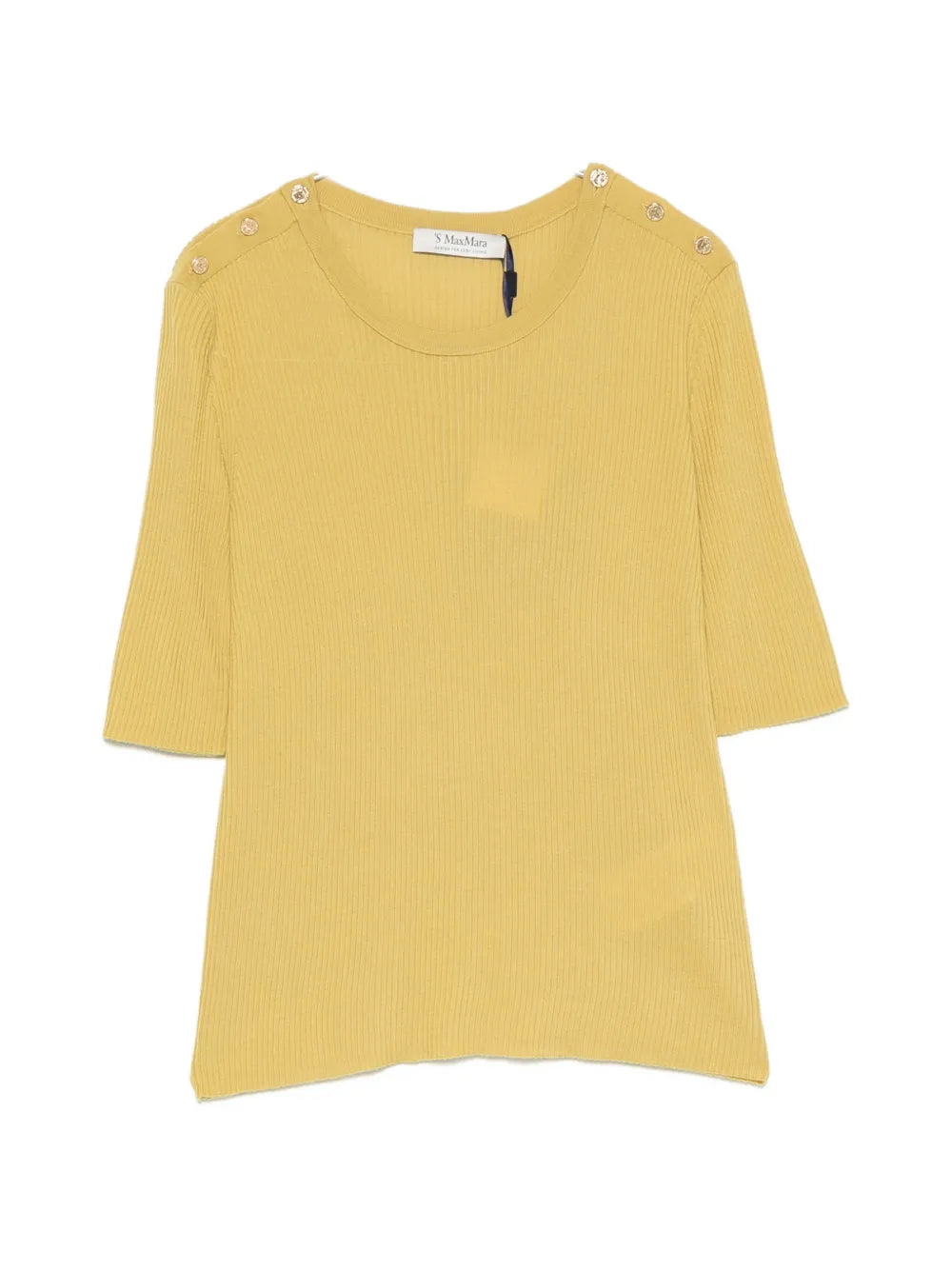 Pulóver z rebrovaného úpletu s gombíkovou légou