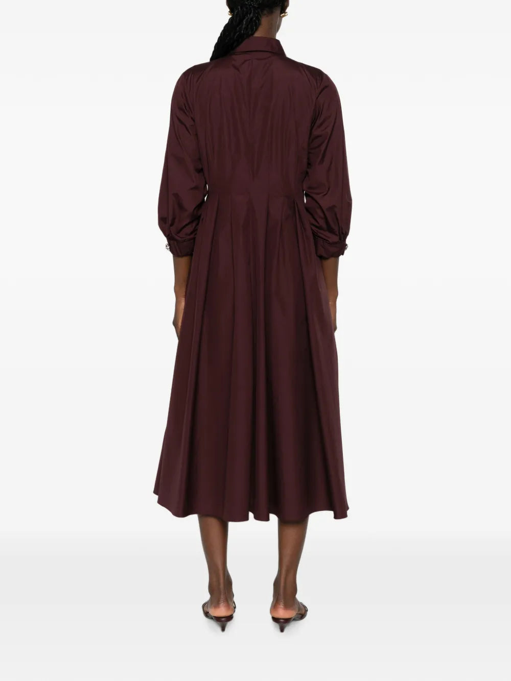 Pleated dress with crystal embellishments