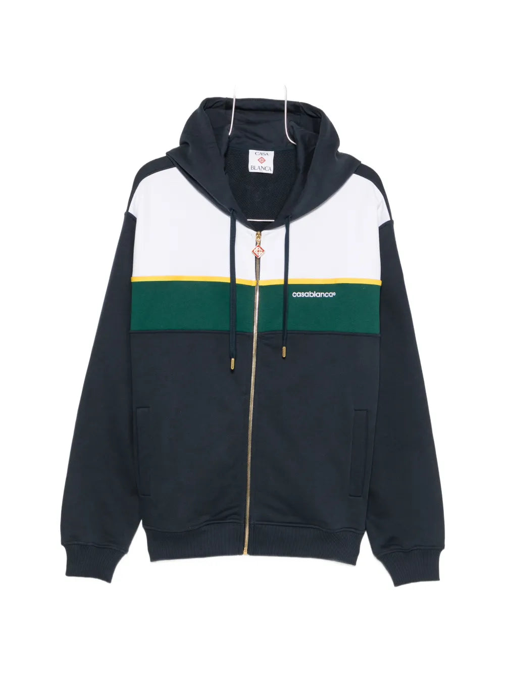 Zip-up hoodie with color-block design