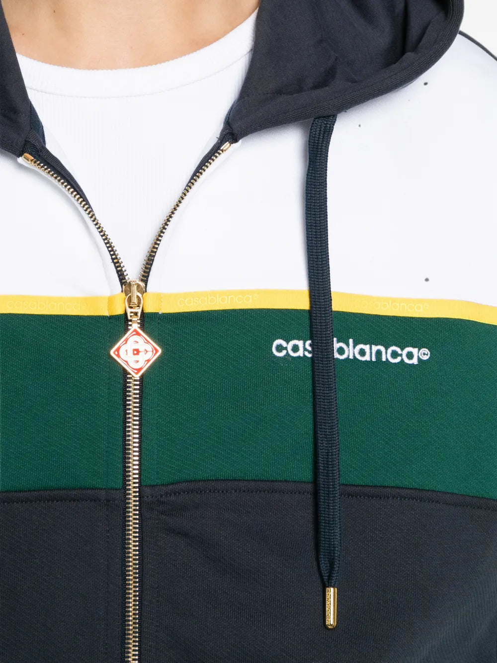 Zip-up hoodie with color-block design