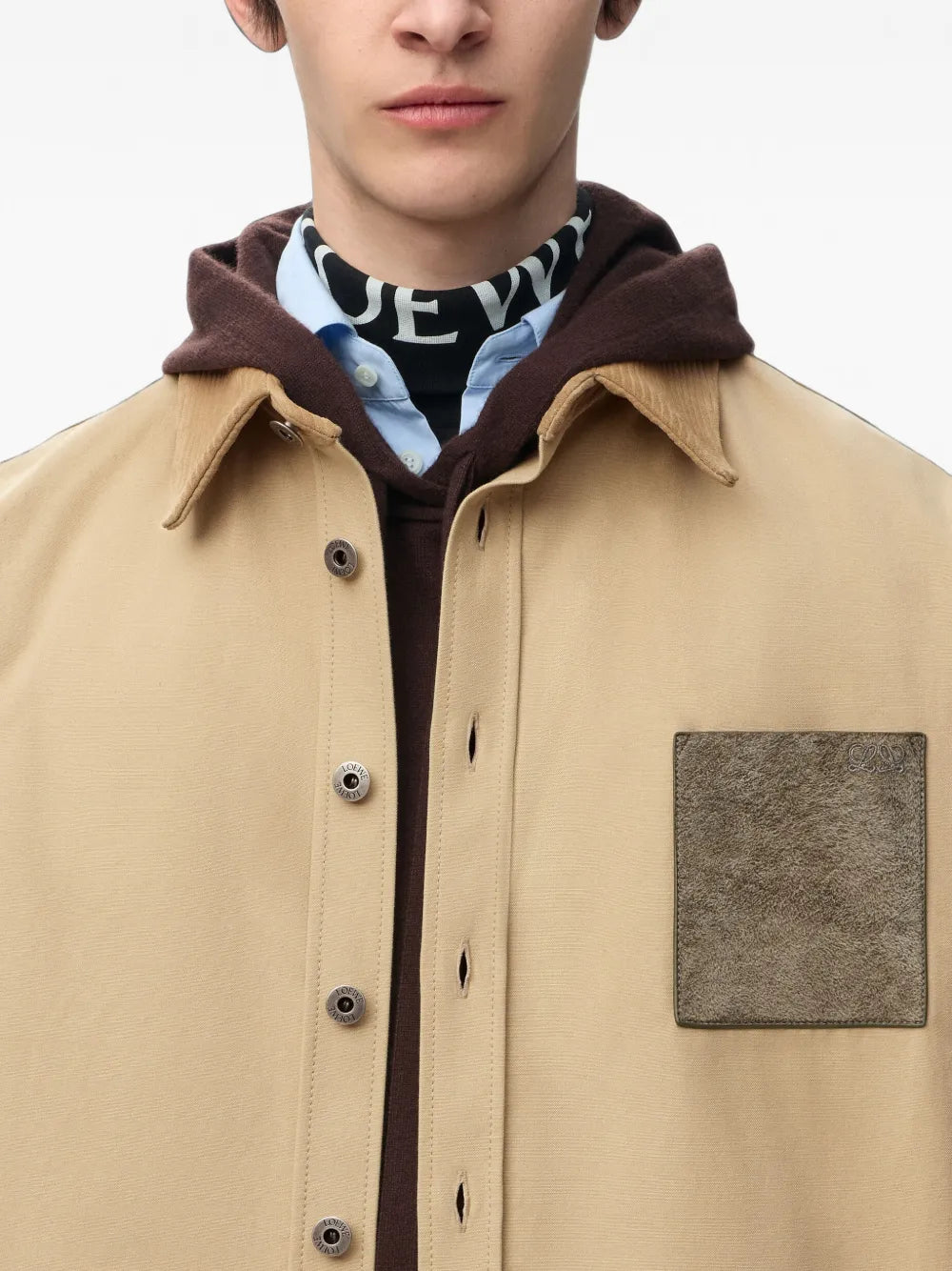 Embroidered Jacket with Corduroy Collar