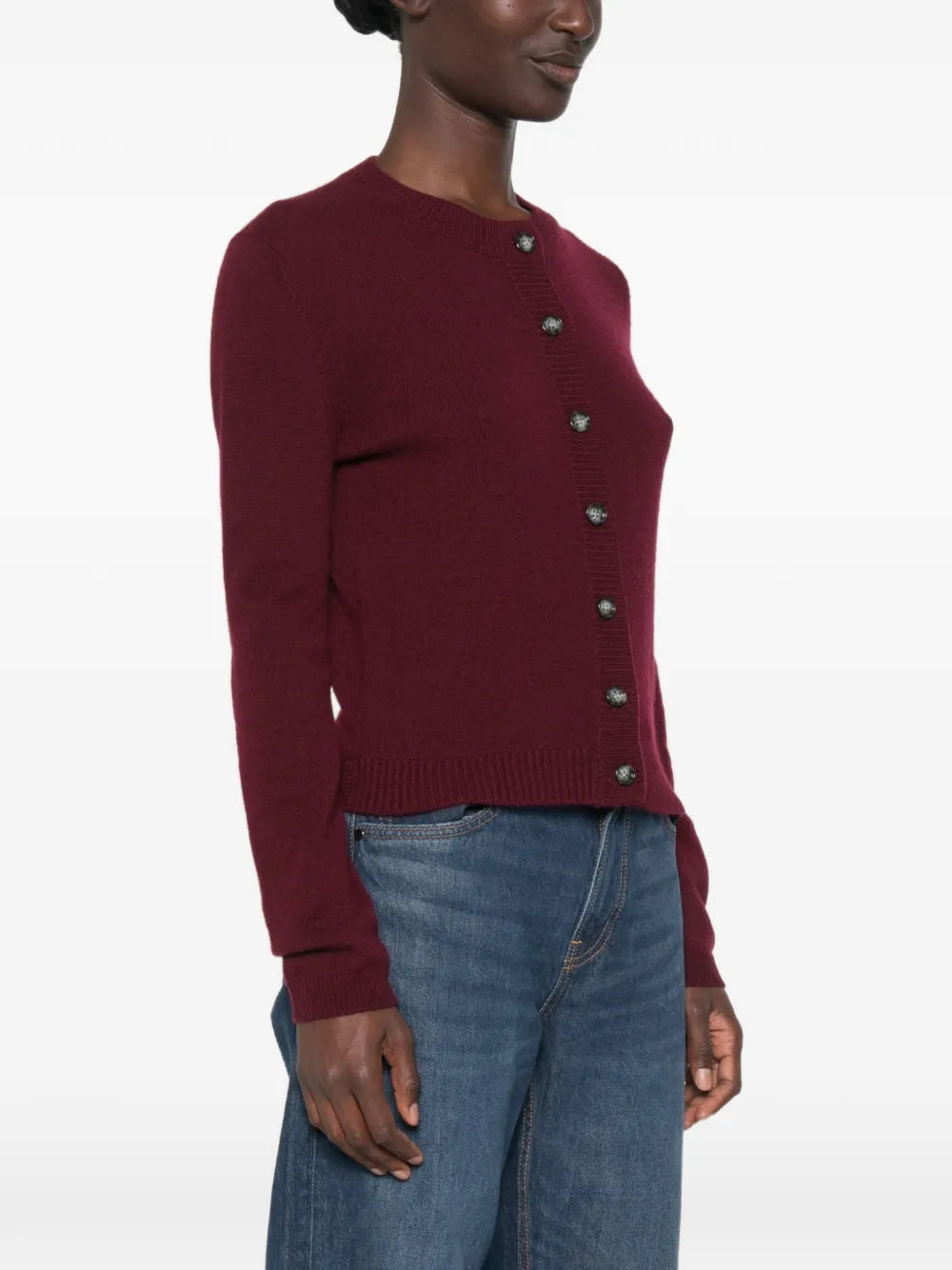 Geknöpfter Cardigan mit geripptem Saum
