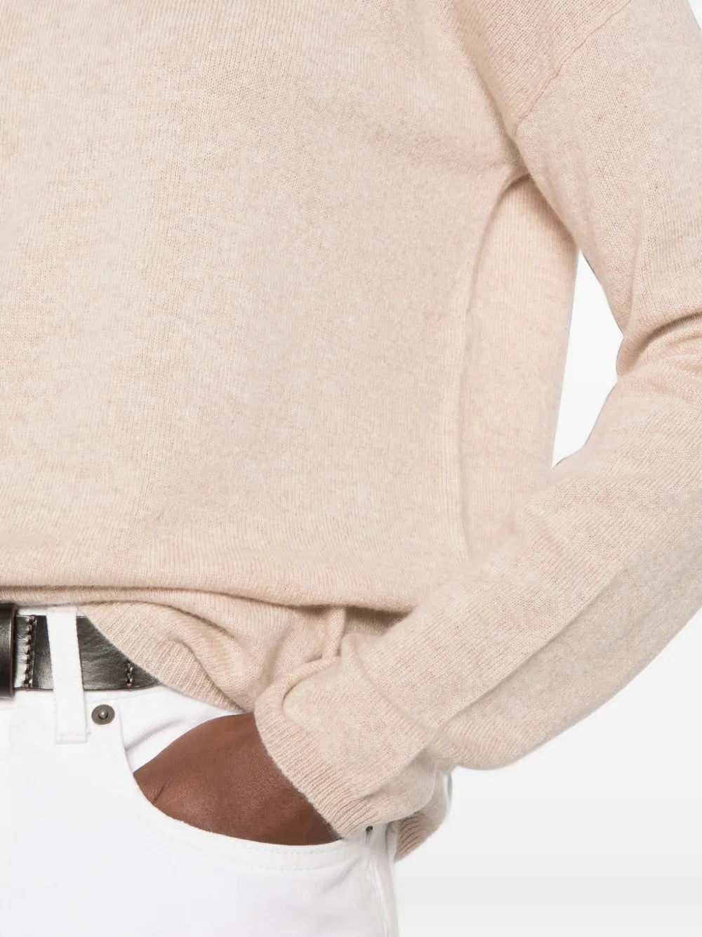 Crew-Neck Sweater with Dropped Shoulders