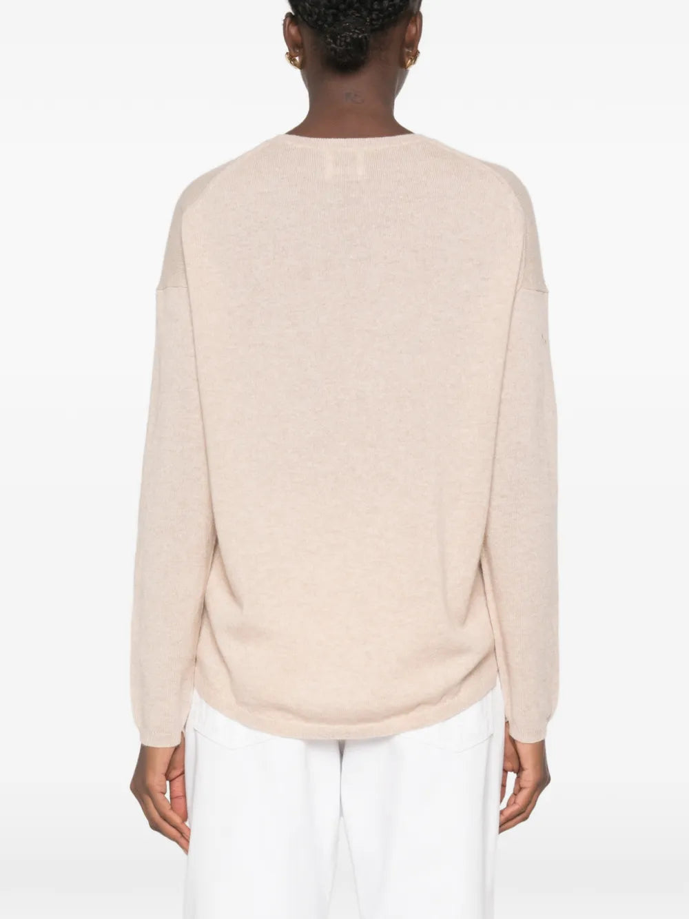 Crew-Neck Sweater with Dropped Shoulders