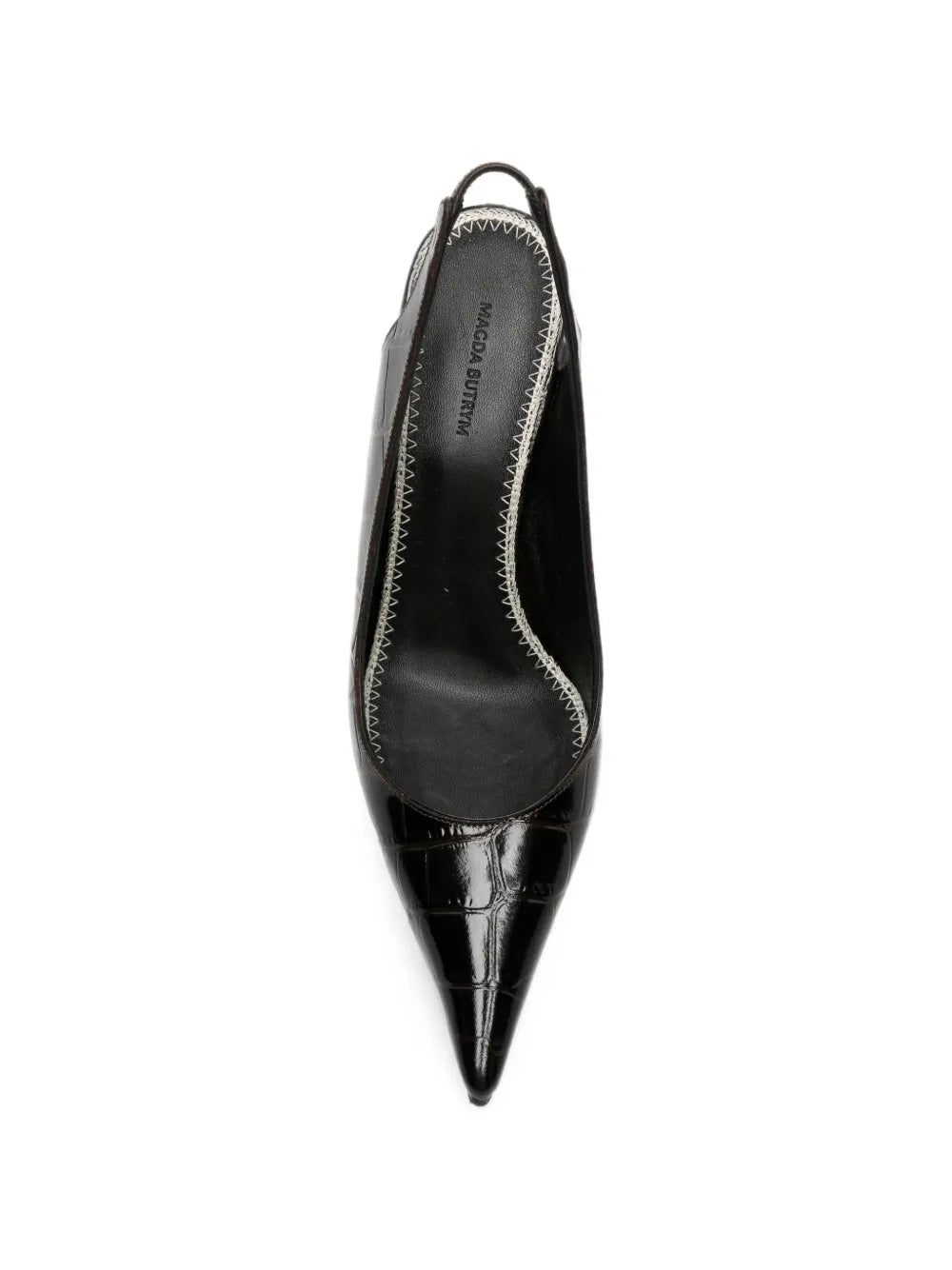 Crocodile-Effect Slingback Pumps
