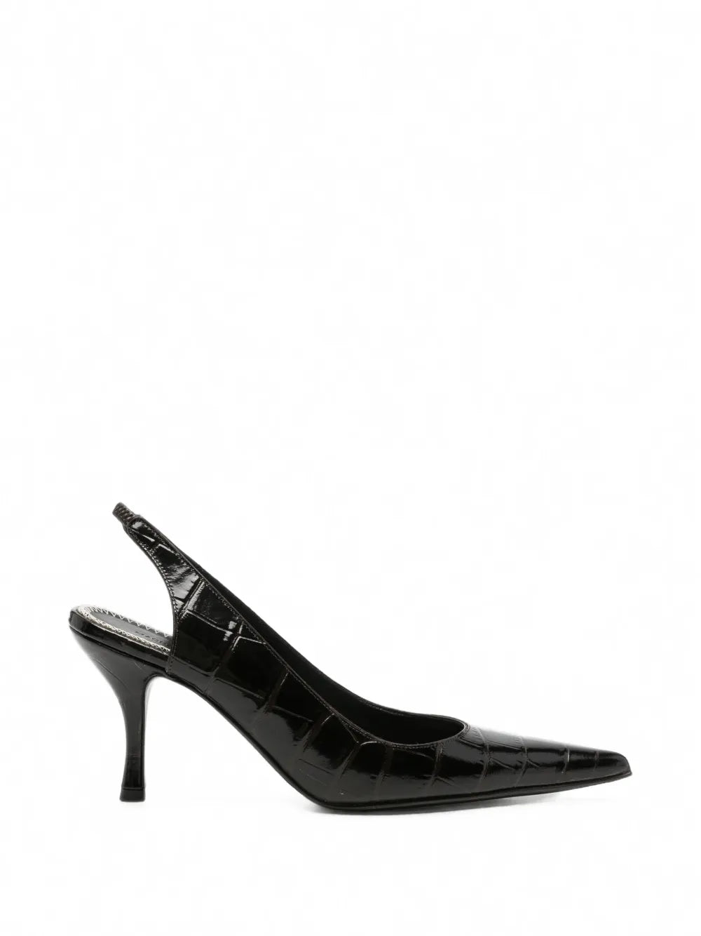 Lodičky slingback s krokodýlím efektem