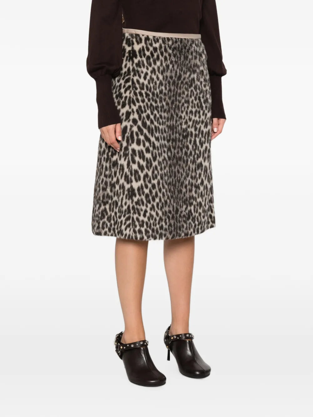 Trionfo midi skirt with leopard print