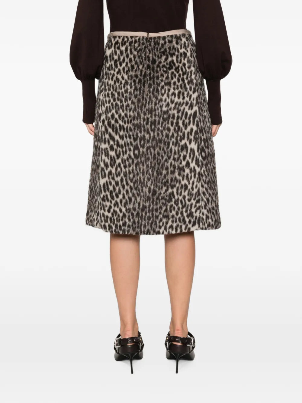 Trionfo midi skirt with leopard print