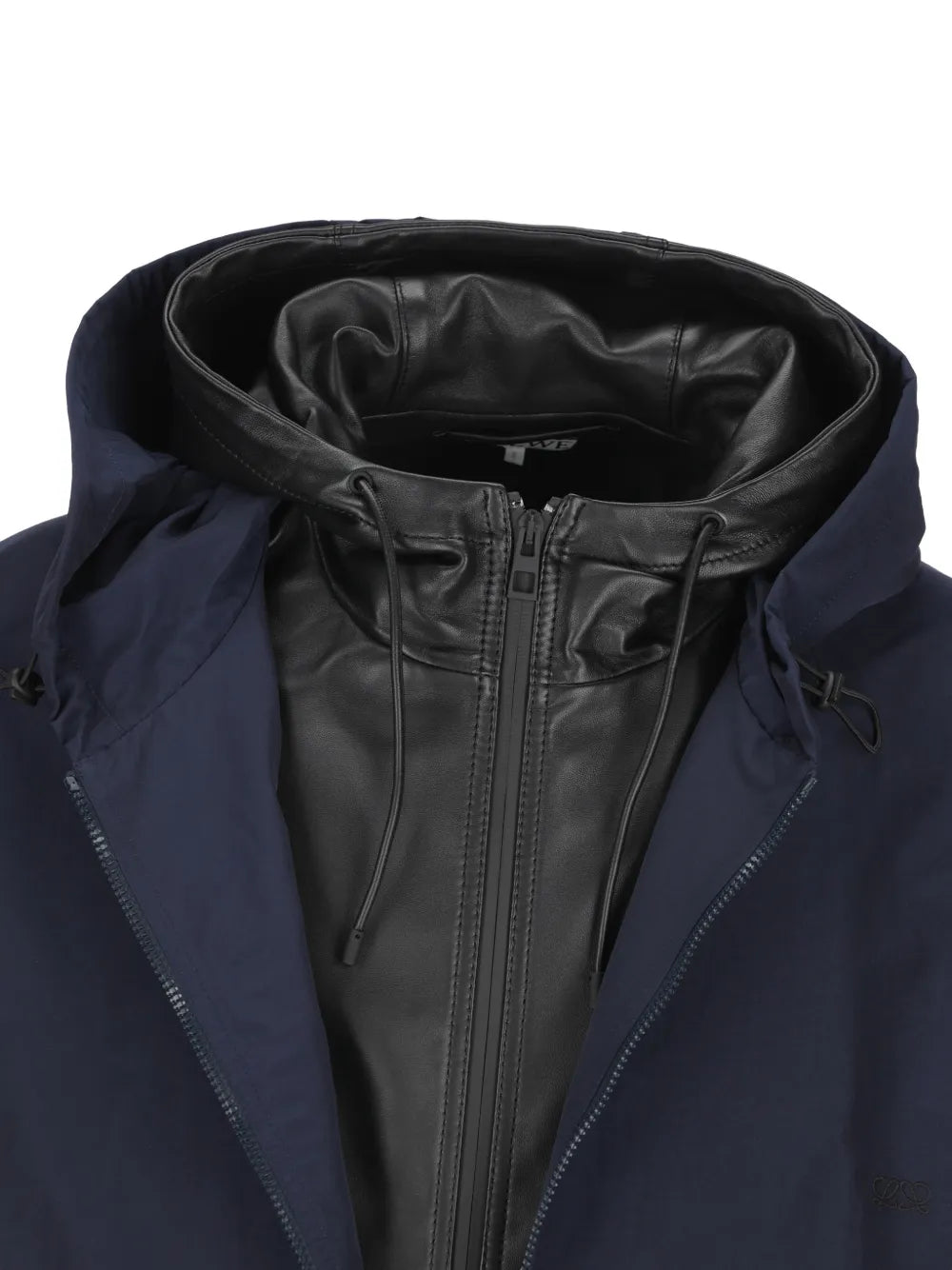 Jacke mit Lederbesatz