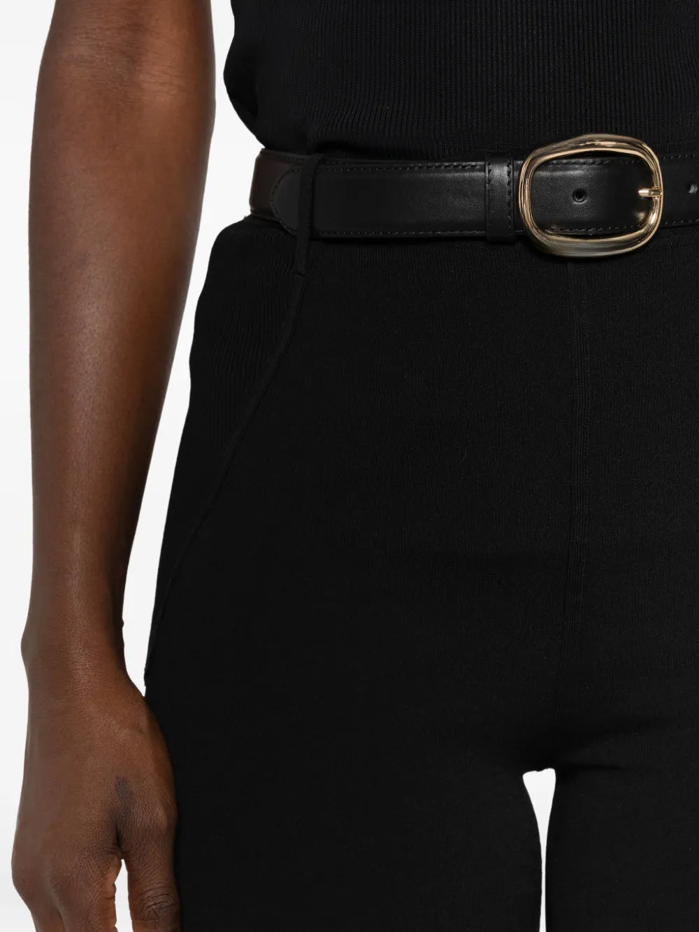 Skinny pants with belt